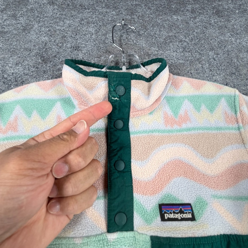Patagonia Synchilla Pullover Girls XL‎ Lofoten Geo Beluga Lightweight Snap-T - Picture 5 of 16